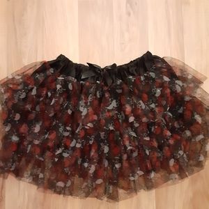 Hot Topic Skull Elastic Multi Layered Tutu Skirt
